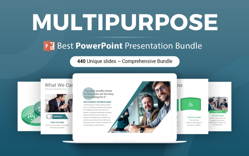 Pacote multifuncional 2 em 1 modelo do PowerPoint