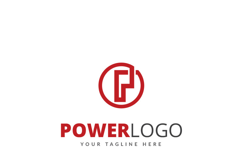 Power P Letter logó sablon