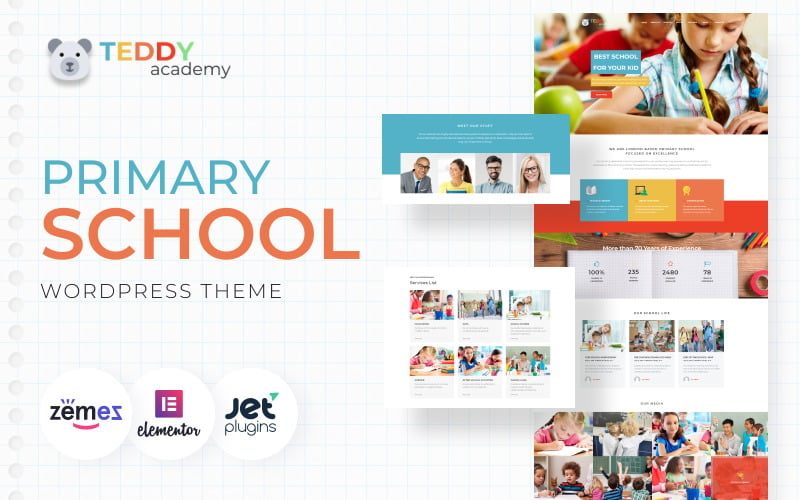 Teddy Academy - Basisschool WordPress Elementor-thema