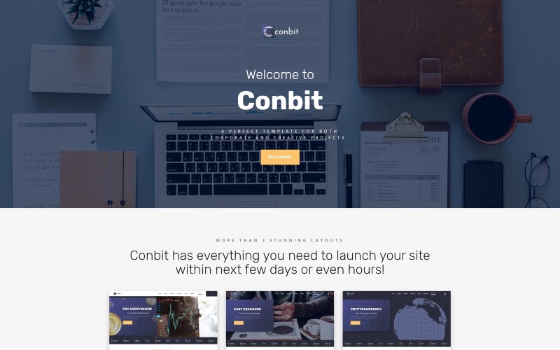 Conbit - Modello di sito web multipagina per progetti aziendali e creativi