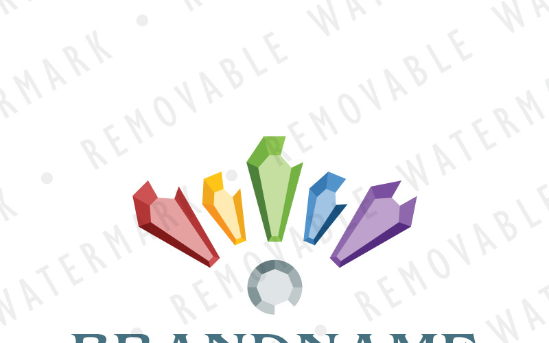 Download Шаблон логотипа "Crystal Crown Logo Template" / Crystal Crown Logo Template - Шаблон логотипа на тему графика jewelry rainbow luxury diamond glass mining jewel crown king spectrum crystal gem mineral beauty wedding investing logo design template shard