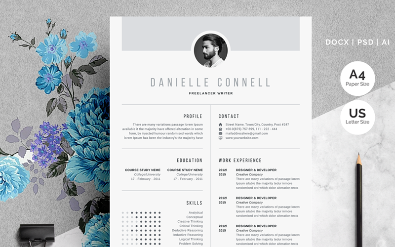 Danielle Connell_Creative Lebenslaufvorlage