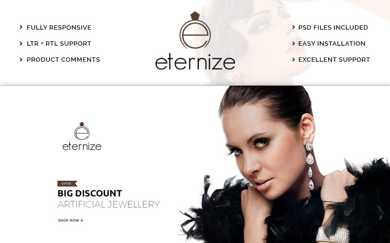Eternize Jewelry Store PrestaShop Teması