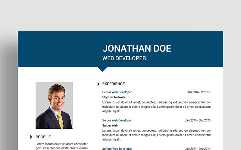 Download Резюме "Jonathan Resume Template" / Jonathan Resume Template - Резюме на тему графика resume bio data cv curriculam vitae creative cover letter corporate smart job application professional eps ai jonathan doe design stylish