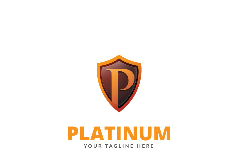 Modèle de logo lettre P platine