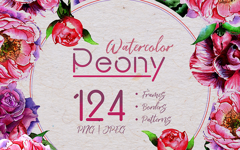 Download Иллюстрация "Pink Charm Peonies PNG Watercolor Set - Illustration" / Pink Charm Peonies PNG Watercolor Set - Illustration - Иллюстрация на тему графика watercolor illustration delicate drawing background colorful drawn paint leaf plant wildflower seasonal foliage pink peony flower sprout stem textile botanical