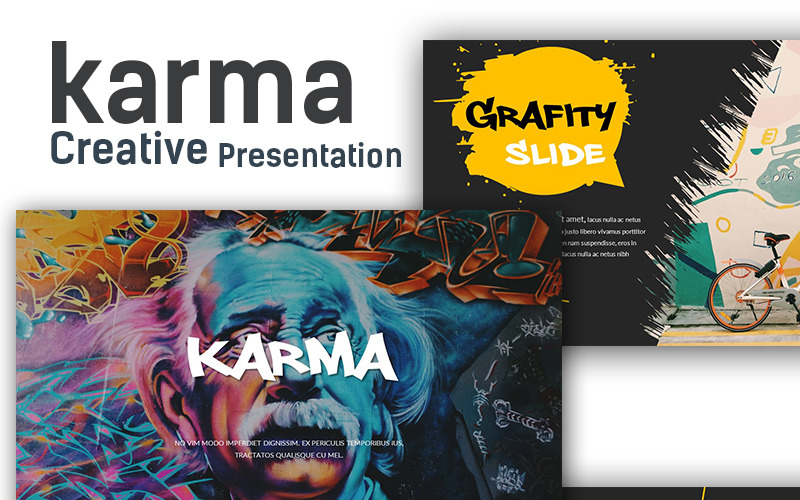 Plantilla de PowerPoint de presentación creativa de Karma