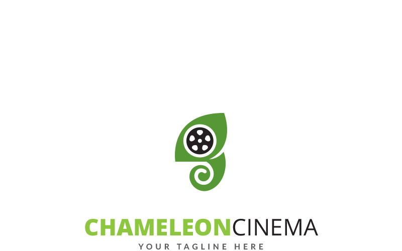 Шаблон логотипа хамелеон кино