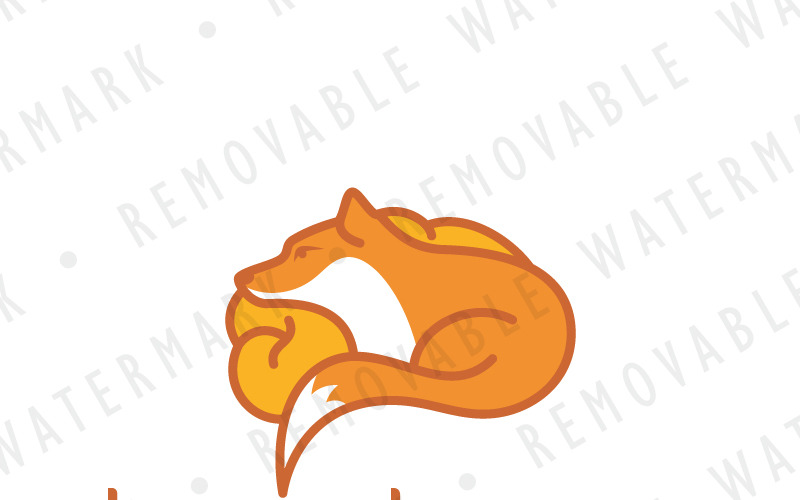 Slimme Fox Brain Logo sjabloon