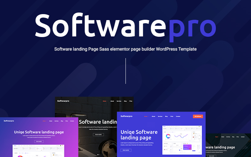Softwarepro - Software Landing Page Sass WordPress Teması