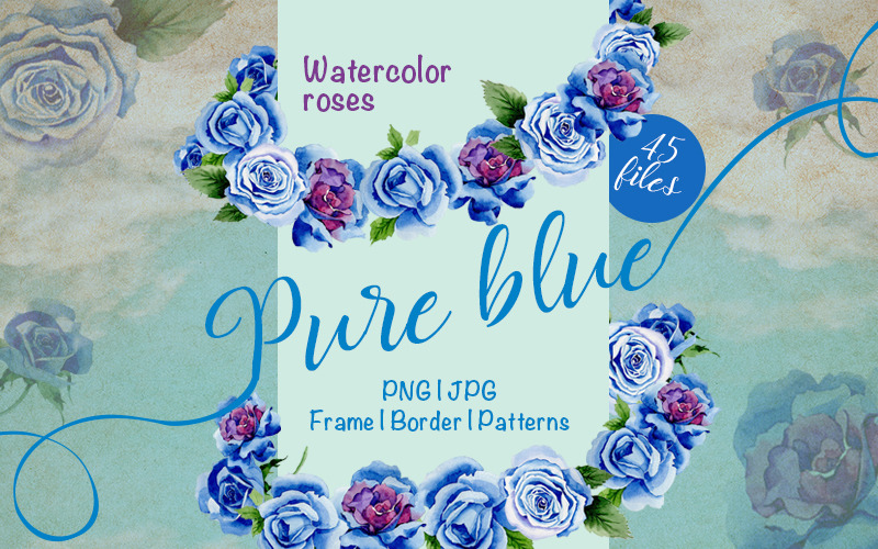 Mooie blauwe rozen - PNG aquarel bloem - illustratie