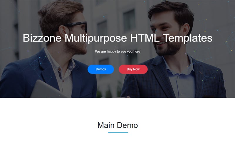Bizzone - Многоцелевой шаблон целевой страницы Tempalte для бизнеса в формате HTML5