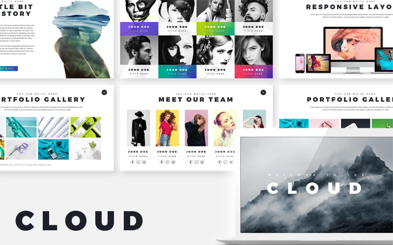 Cloud creatieve presentatie PowerPoint-sjabloon