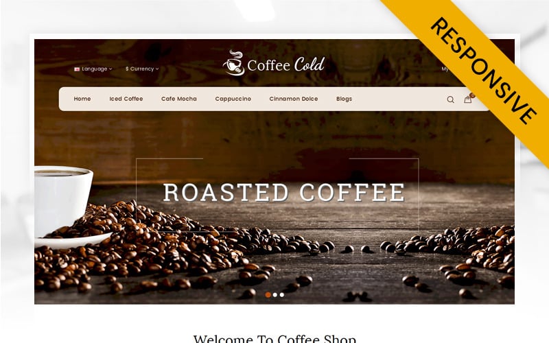 Cold Coffee Shop OpenCart Template