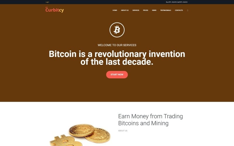 Curbitcy – Bitcoin Landing WordPress Elementor-Thema