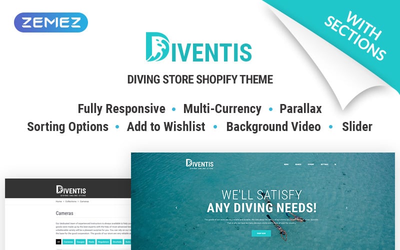 водолазное снаряжение интернет-магазин shopify тема