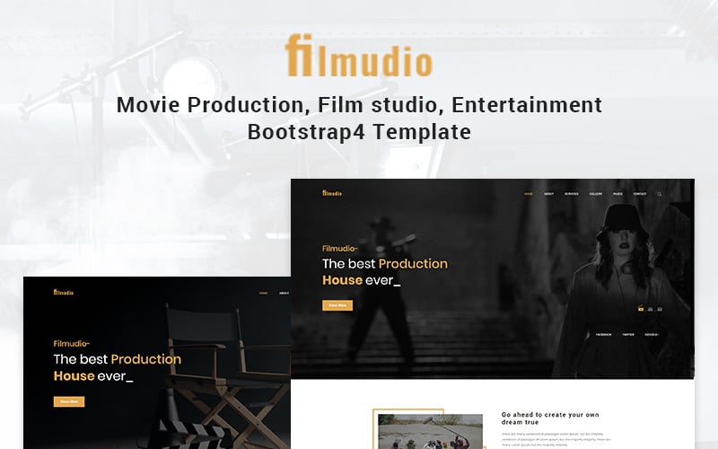 Filmudio - Modello di sito web per la produzione di film, studi cinematografici, intrattenimento