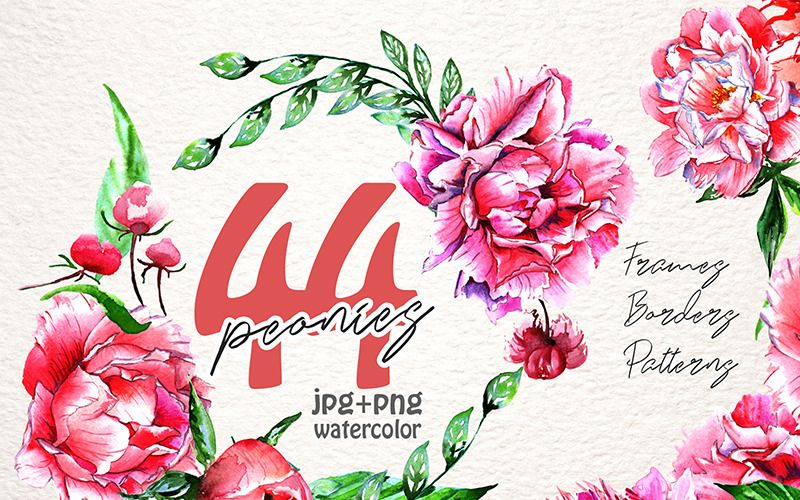 Download Иллюстрация "Lovely Pink Peony PNG Watercolor Set - Illustration" / Lovely Pink Peony PNG Watercolor Set - Illustration - Иллюстрация на тему графика watercolor illustration delicate drawing background colorful drawn paint leaf plant wildflower seasonal lovely foliage flower sprout pink peony stem textile