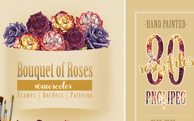 Ramo De Rosas - Acuarela PNG - Ilustración