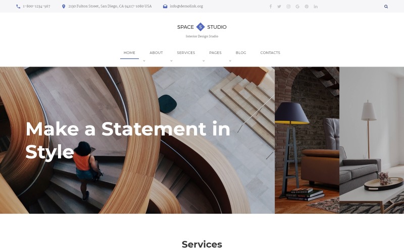 дизайн интерьера многостраничный html5 шаблон сайта