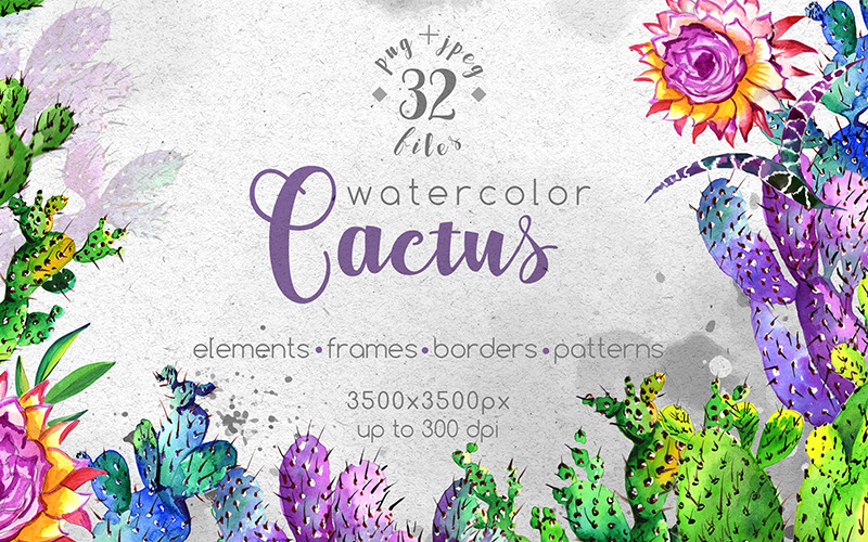 Download Иллюстрация "Watercolor Cactuses - PNG Wildflower - Illustration" / Watercolor Cactuses - PNG Wildflower - Illustration - Иллюстрация на тему графика watercolor illustration drawing background colorful drawn paint leaf plant wildflower seasonal foliage green tropial cactuses flower sprout stem textile botanical