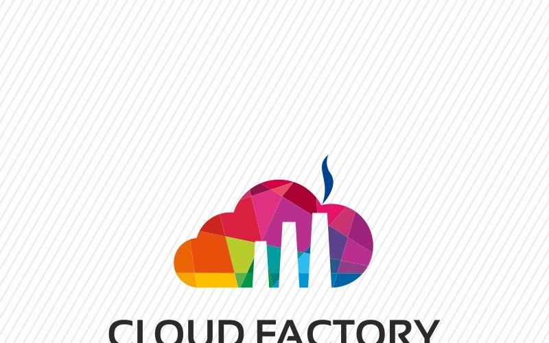 Download Шаблон логотипа "Cloud Factory Logo Template" / Cloud Factory Logo Template - Шаблон логотипа на тему графика agency brand branding business cloud storage color colorful company corporate creative file files host service hosting identity rainbow share solutions