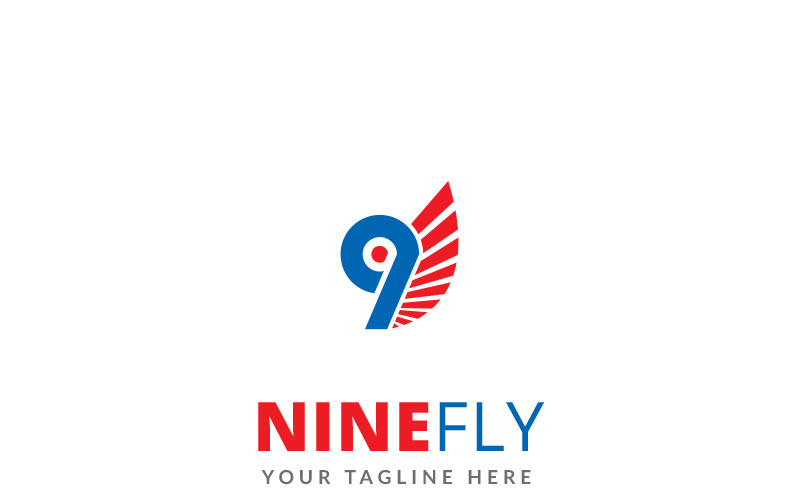 Devět Fly Logo šablona