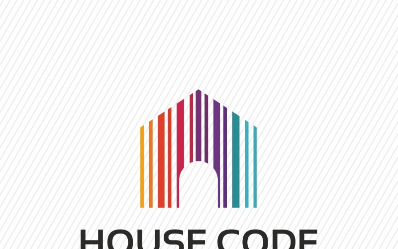 Download Шаблон логотипа "House Code Logo Template" / House Code Logo Template - Шаблон логотипа на тему графика barcode brand builder building buyer carpenter code construction handyman home staging house identity neighbor neighborhood original planner property reno renovation