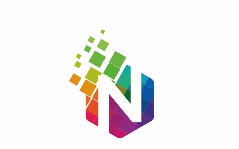 Modèle de logo de lettre N Nexion