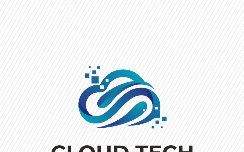 Modèle de logo de technologie cloud