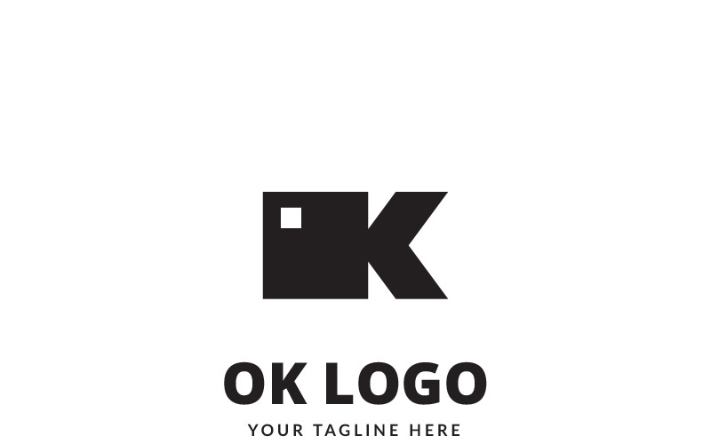 Modèle de logo de texte OK