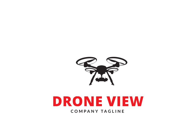 Modèle de logo de vue de drone