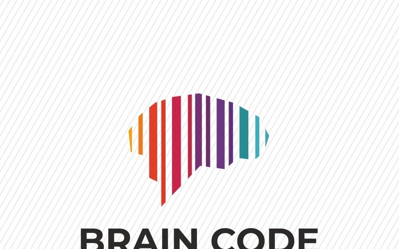 Modelo de logotipo de código do cérebro