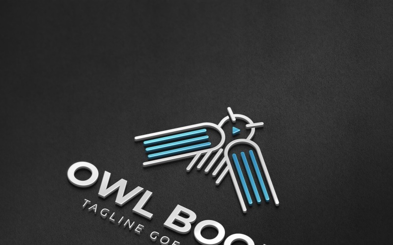 Download Шаблон логотипа "Owl Book Logo Template" / Owl Book Logo Template - Шаблон логотипа на тему графика animal bird book creative design education eye fly flying graphic head intelligent knowledge learn logo media owl read smart study