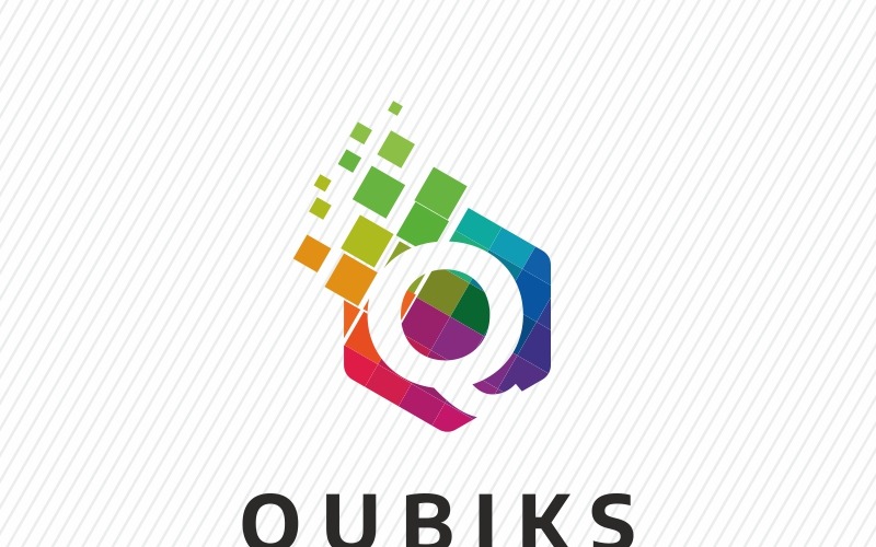Download Шаблон логотипа "Qubiks Q Letter Logo Template" / Qubiks Q Letter Logo Template - Шаблон логотипа на тему графика bold brand branding business company iconic identity internet it letter q modern print professional q quantum quest solutions techno technological