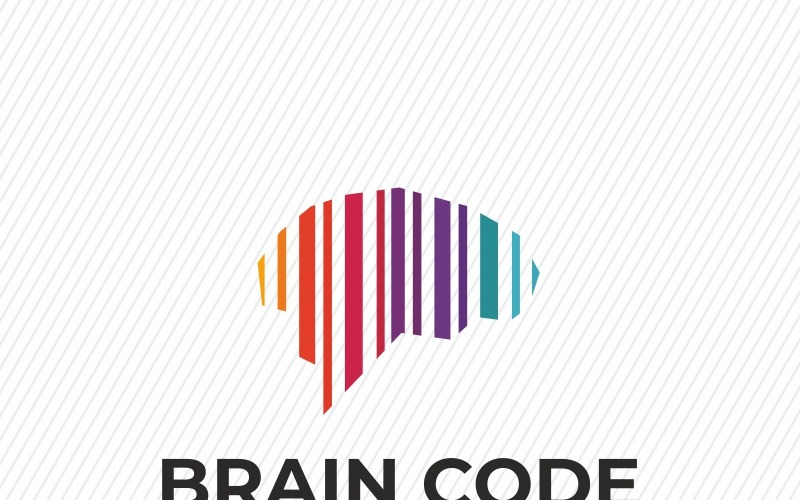 Шаблон логотипа кода мозга