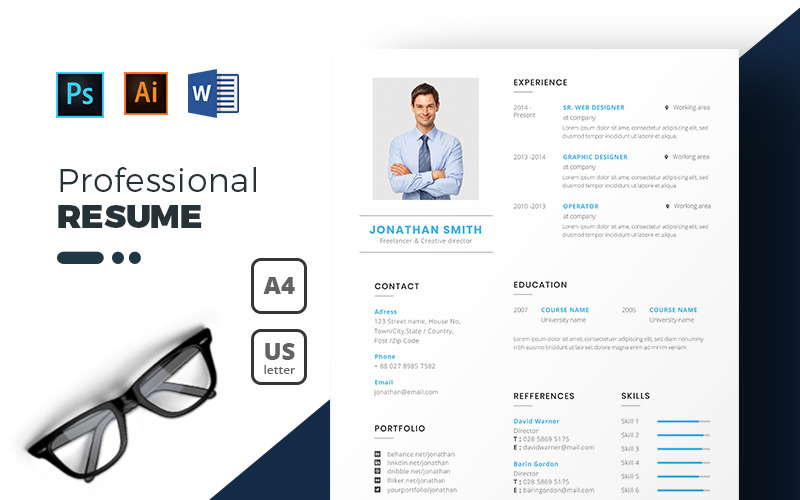Download Резюме "Smith Resume Resume Template" / Smith Resume Resume Template - Резюме на тему графика resume cv professional clean creative curriculum vitae design elegant modern photoshop template pro format qualifications templates simple word