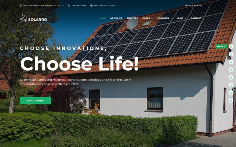 Solarro - Thème WordPress Elementor de la société d'énergie solaire