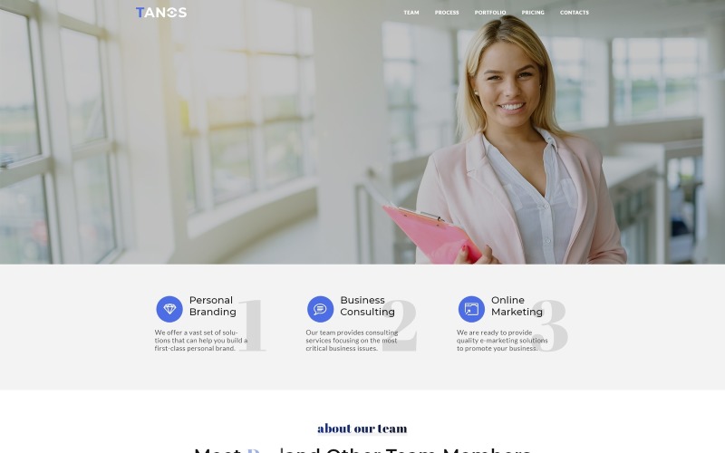Tanos - HTML-шаблон целевой страницы для бизнеса