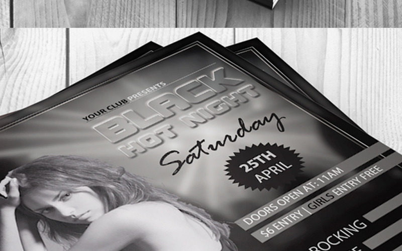 Black Hot Night Party Flyer - Corporate Identity Template