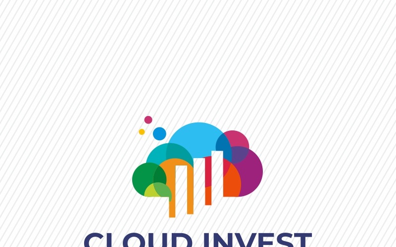 Download Шаблон логотипа "Cloud Invest Logo Template" / Cloud Invest Logo Template - Шаблон логотипа на тему графика black business clean cloud cmyk corporate creative design gold hosting invest logo logos logotype majesty modern palace rise royal search
