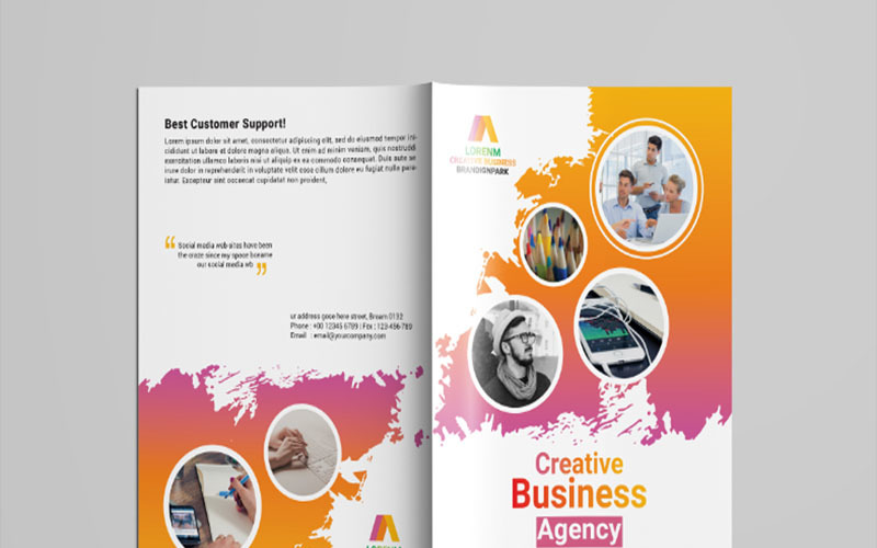 Download Фирменный стиль "Company Profile Bi-Fold Brochure - Corporate Identity Template" / Company Profile Bi-Fold Brochure - Corporate Identity Template - Фирменный стиль на тему графика a4 agency brand guide brand manual manual guides brandbook bundle colors corporate identity egotype guidelines horizontal infographics landscape minimal print