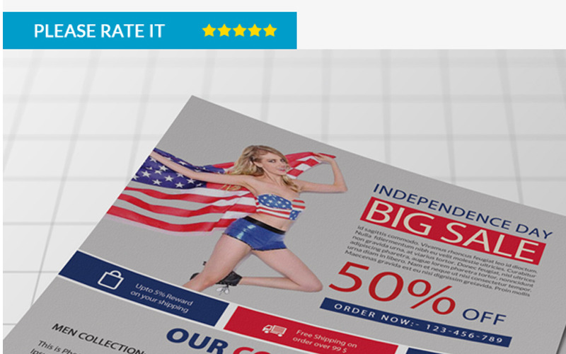 Folheto de vendas do Dia da Independência - modelo de identidade corporativa