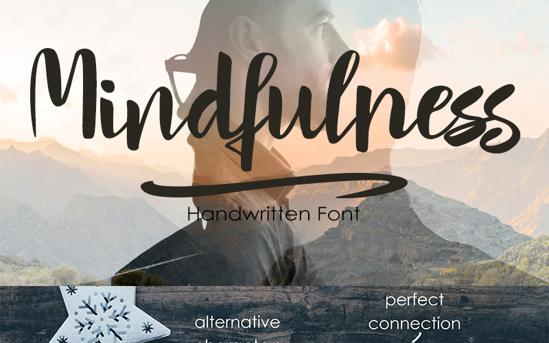 Download Шрифт "Mindfulness - Handwritten Creative Font" / Mindfulness - Handwritten Creative Font - Шрифт на тему графика font signature elegant ligature swash handwriting calligraphy handwritten wedding handmade romantic script lovely feminine branding brush type pen casual natural