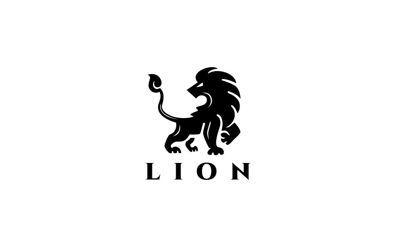 Modello di logo del leone scuro