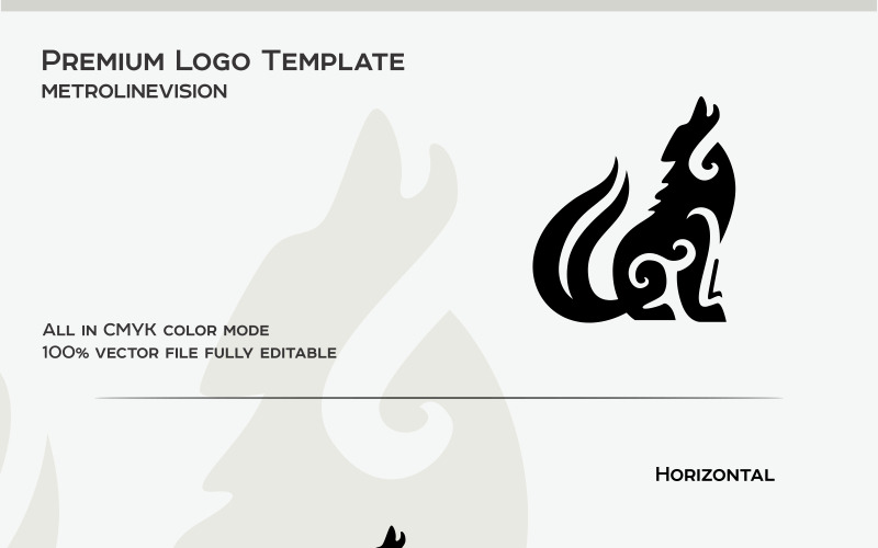Modelo de logotipo de lobo chorando