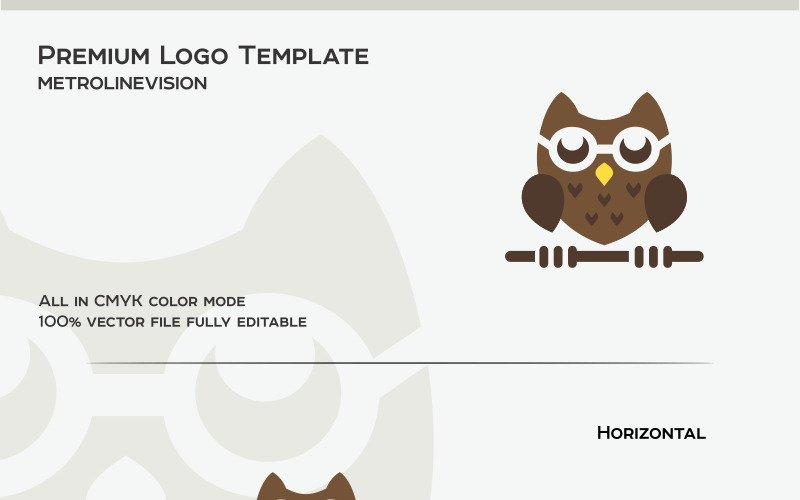 Download Шаблон логотипа "Owl Logo Template" / Owl Logo Template - Шаблон логотипа на тему графика animals bird business classic company cool cute education elegant minimal owl shop toy web wise smart geek mascot