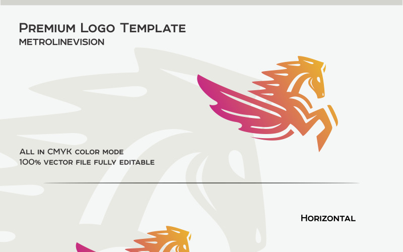 Download Шаблон логотипа "Pegasus Logo Template" / Pegasus Logo Template - Шаблон логотипа на тему графика animal logo auto sports automotive boutique hotel creature crests dream eagle fashion freedom horse infinity king luxury men outdoor pegasus