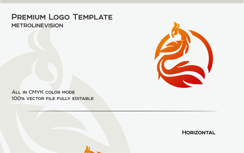 Download Шаблон логотипа "Phoenix Logo Template" / Phoenix Logo Template - Шаблон логотипа на тему графика art bird brand branding business city company eagle fantastic fire flame flight fly gold group identity legend phoenix print splendid