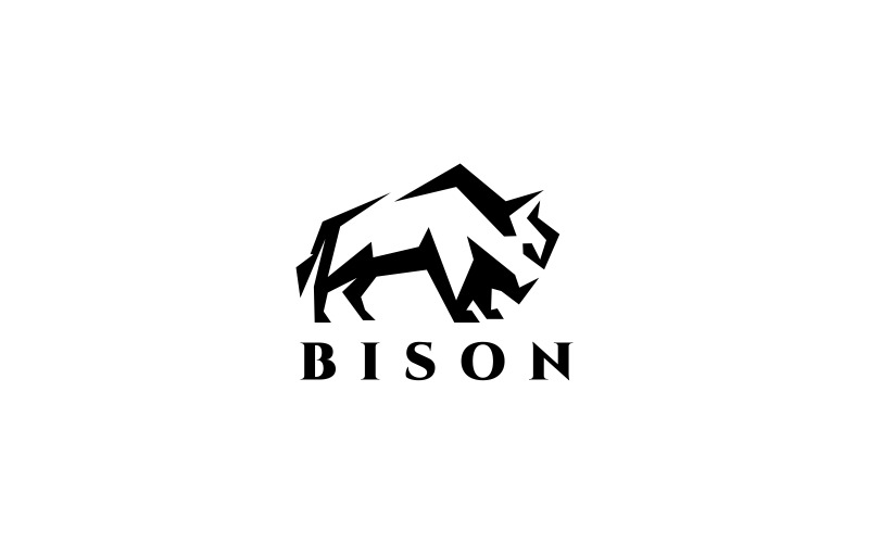 Plantilla de logotipo de bisonte